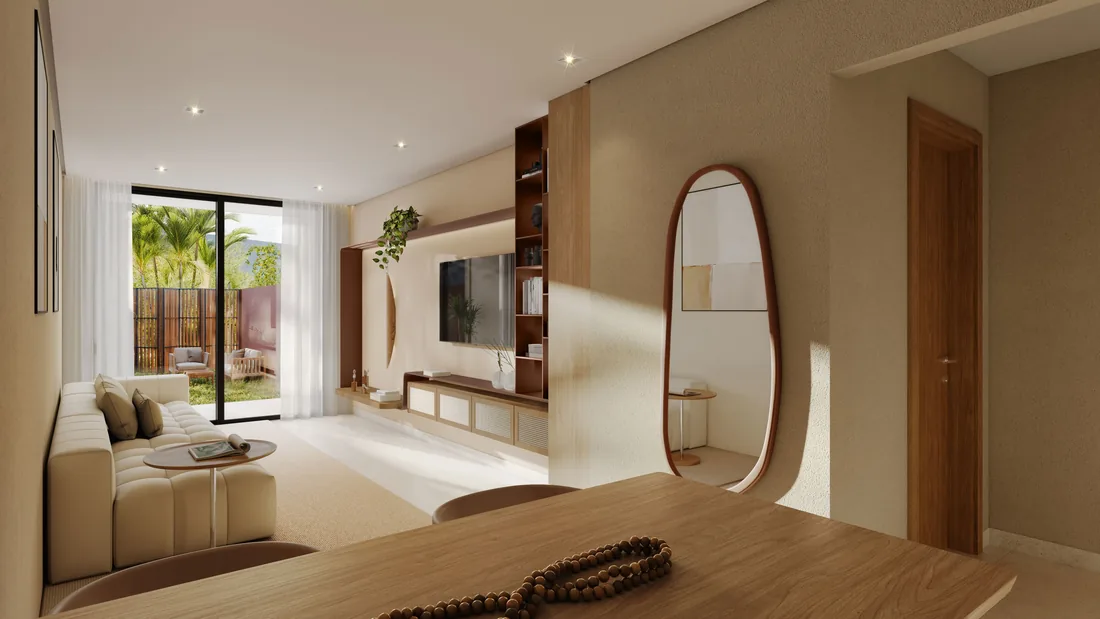Living do apartamento de 2 quartos