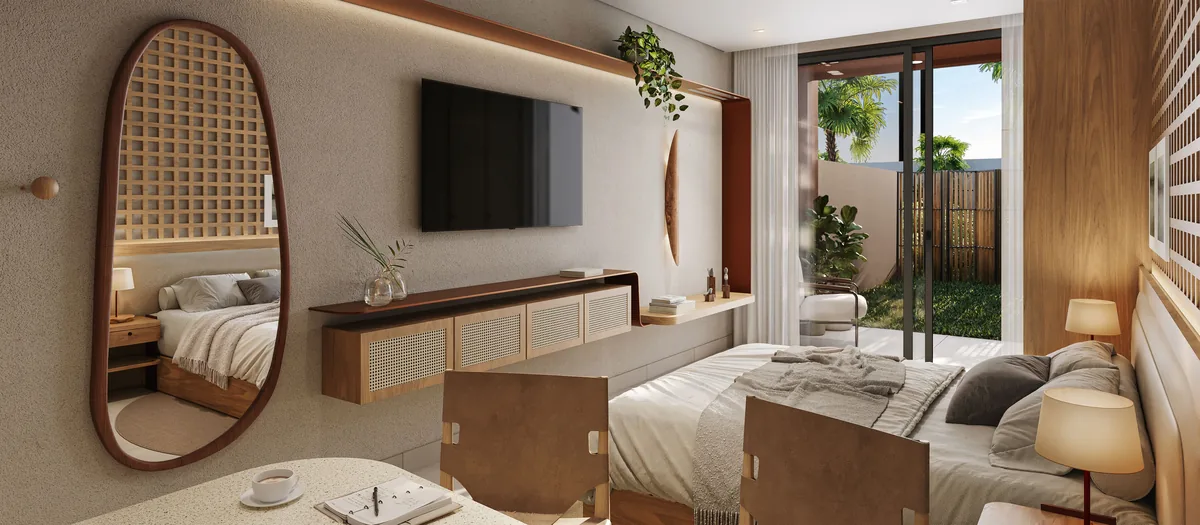 Studio com garden decorado